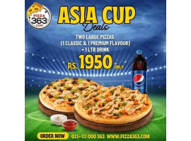 Pizza 363 Offers Asia Cup Deal 3 For Rs.1950/-